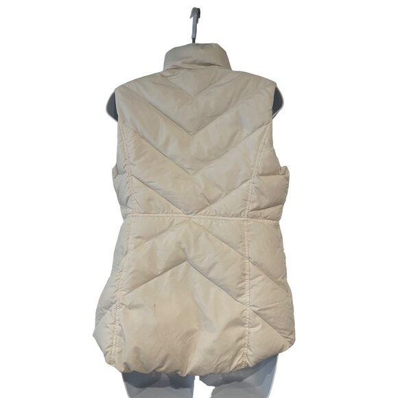 J.Crew Down Filled Quilted Puffer Vest Ivory Women's Size Med - Picture 2 of 6